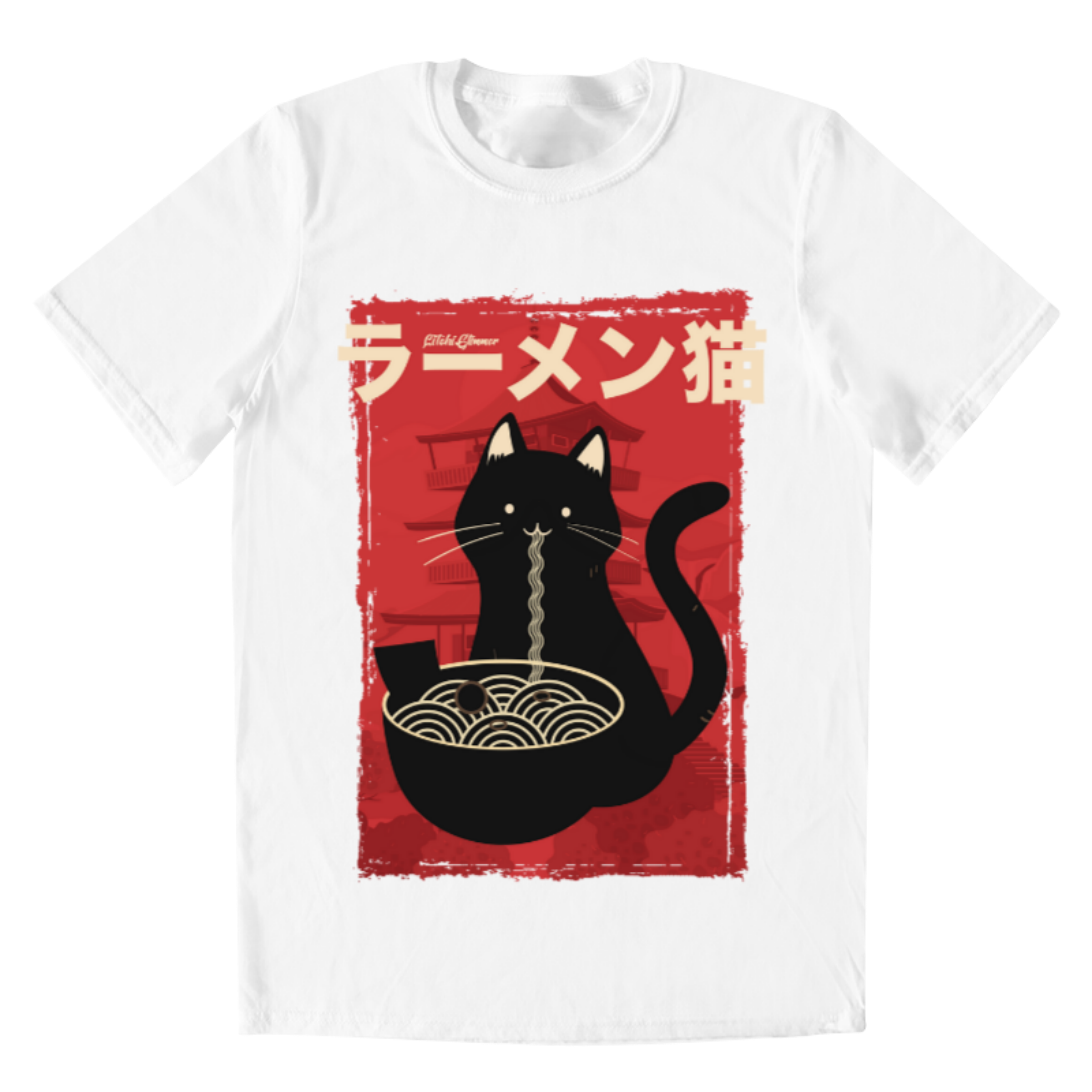 PLAYERA HOMBRE LITCHI RAMEN CAT