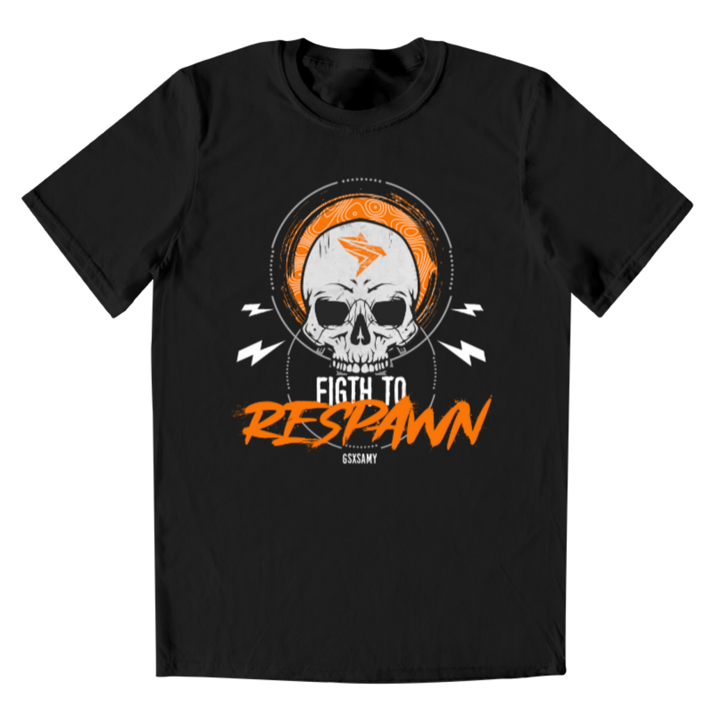PLAYERA HOMBRE FIGHT TO RESPAWN ORANGE