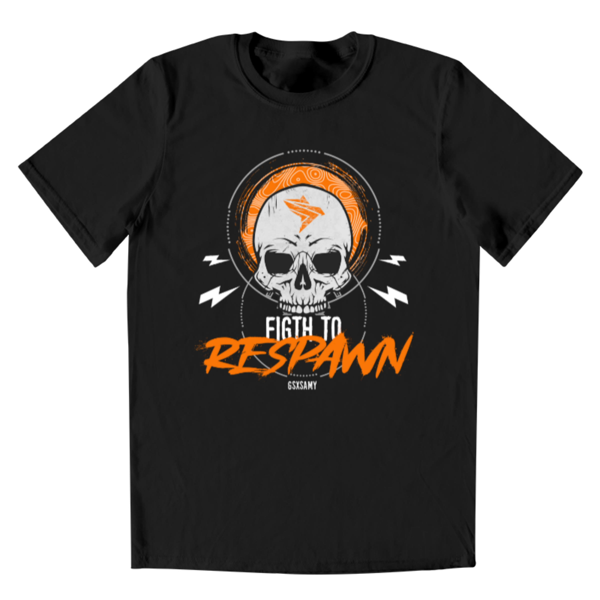 PLAYERA HOMBRE FIGHT TO RESPAWN ORANGE