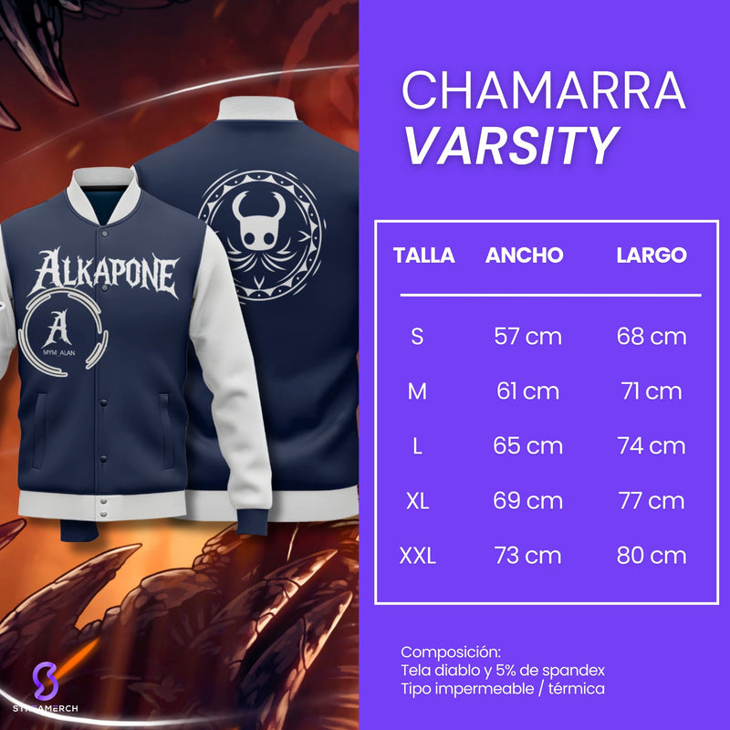 Size chart for Chamarra Varsity Alkapone
