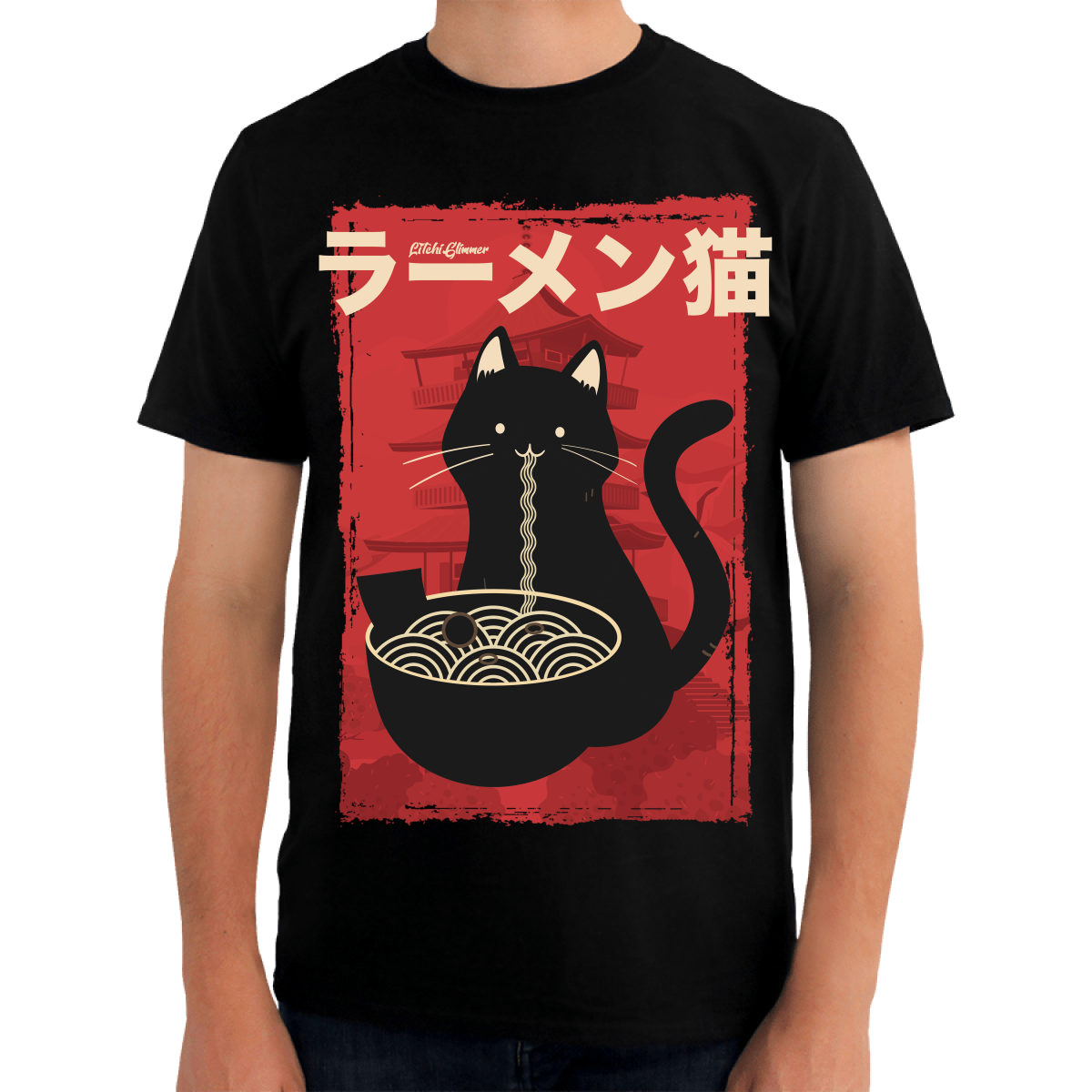 PLAYERA HOMBRE LITCHI RAMEN CAT